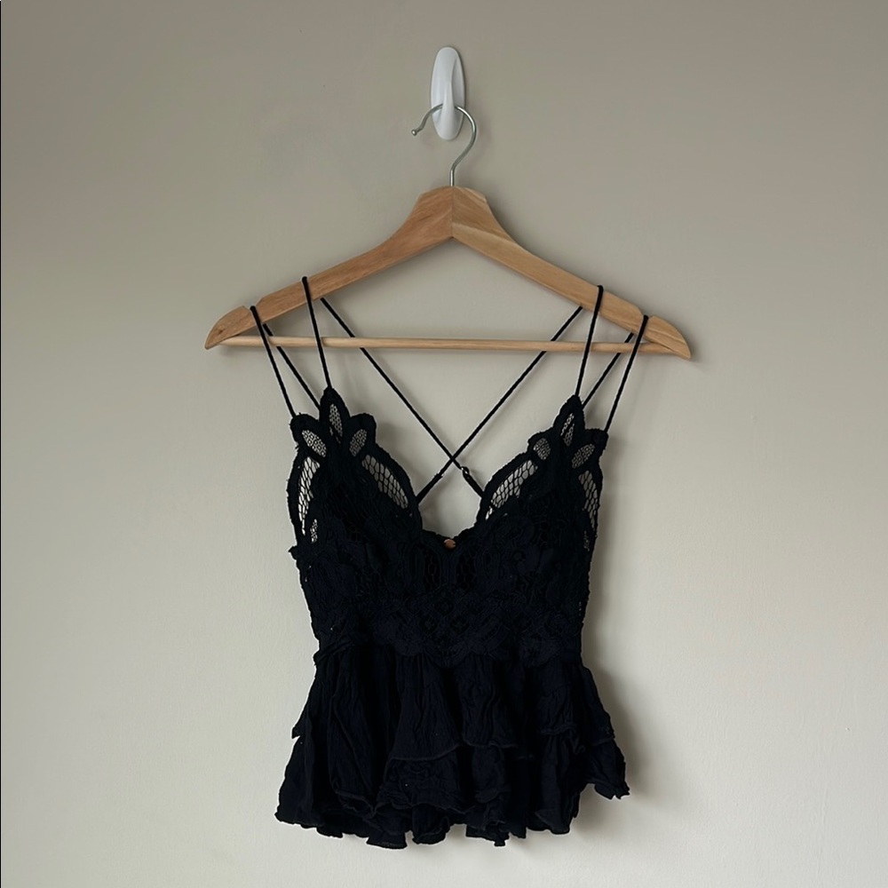 Free Peoplele Adella Tank Black Size XS
